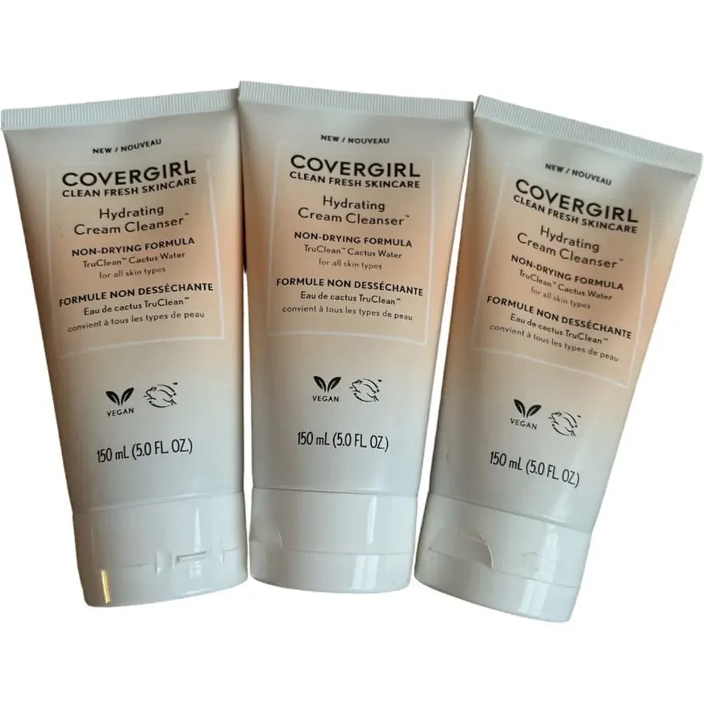Lot 3 Covergirl Clean Hydrating Cream Face Cleanser, 5 fl oz